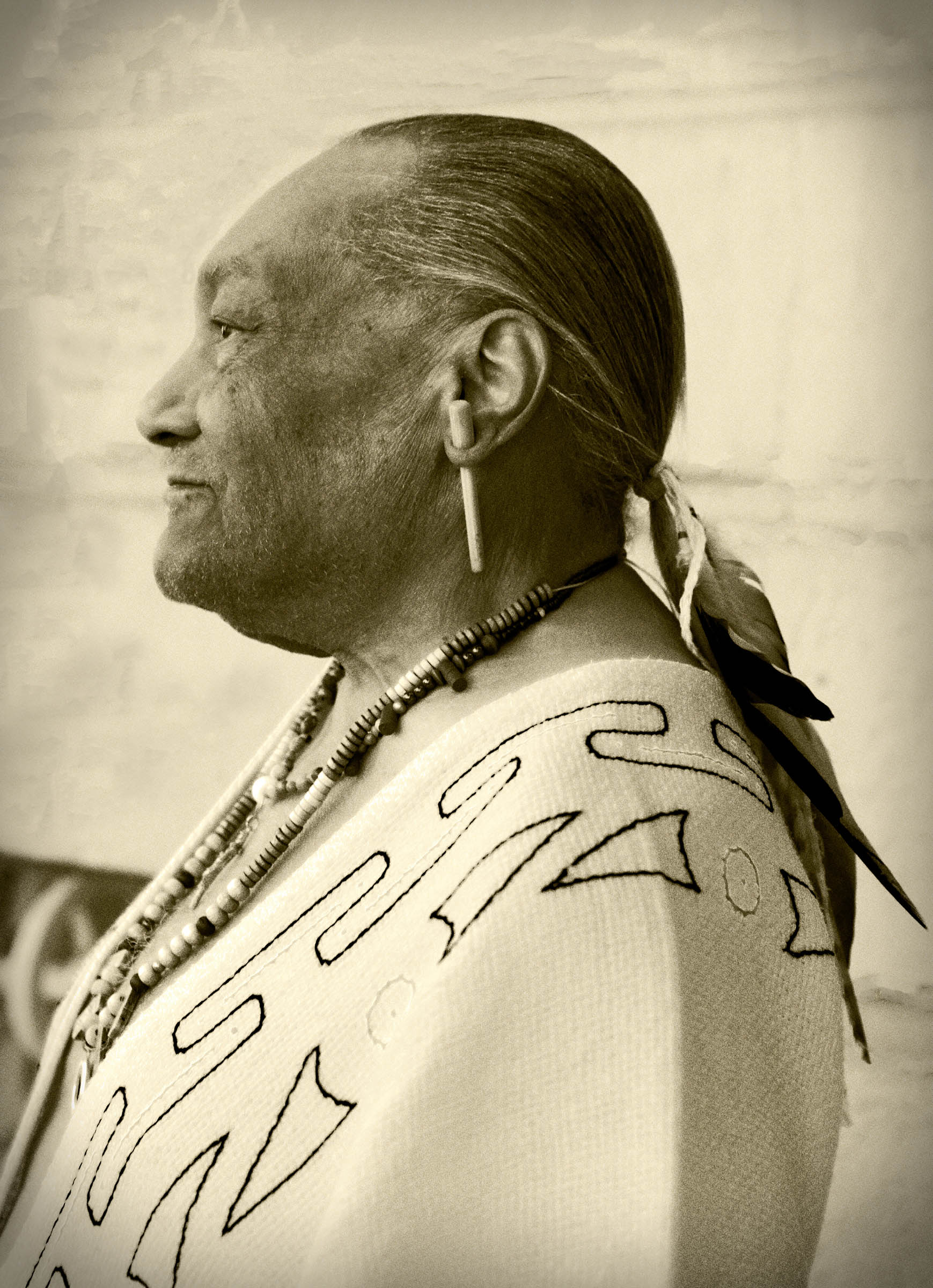 Native American, Traditional Black and White Large Format Portrait, Tess Steinkolk