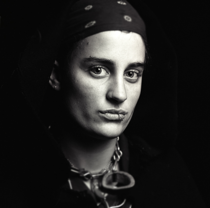 Large Format Film Portrait of a NYC Gang Member, Tess Steinkolk Portrait Photographer