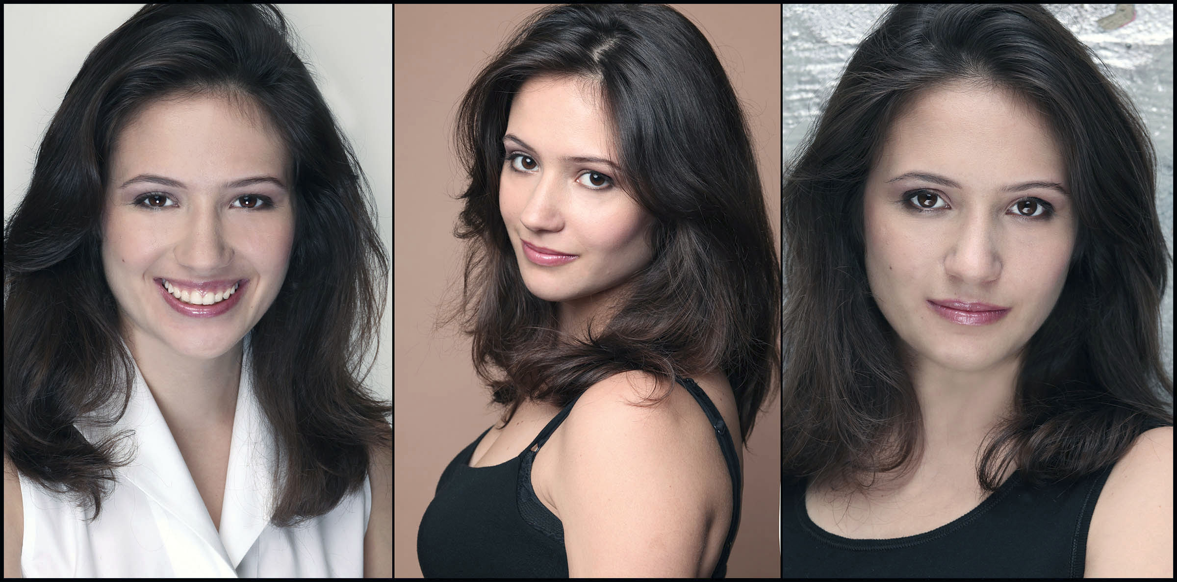 Headshot examples, Demonstrating the difference between headshots and portraits
