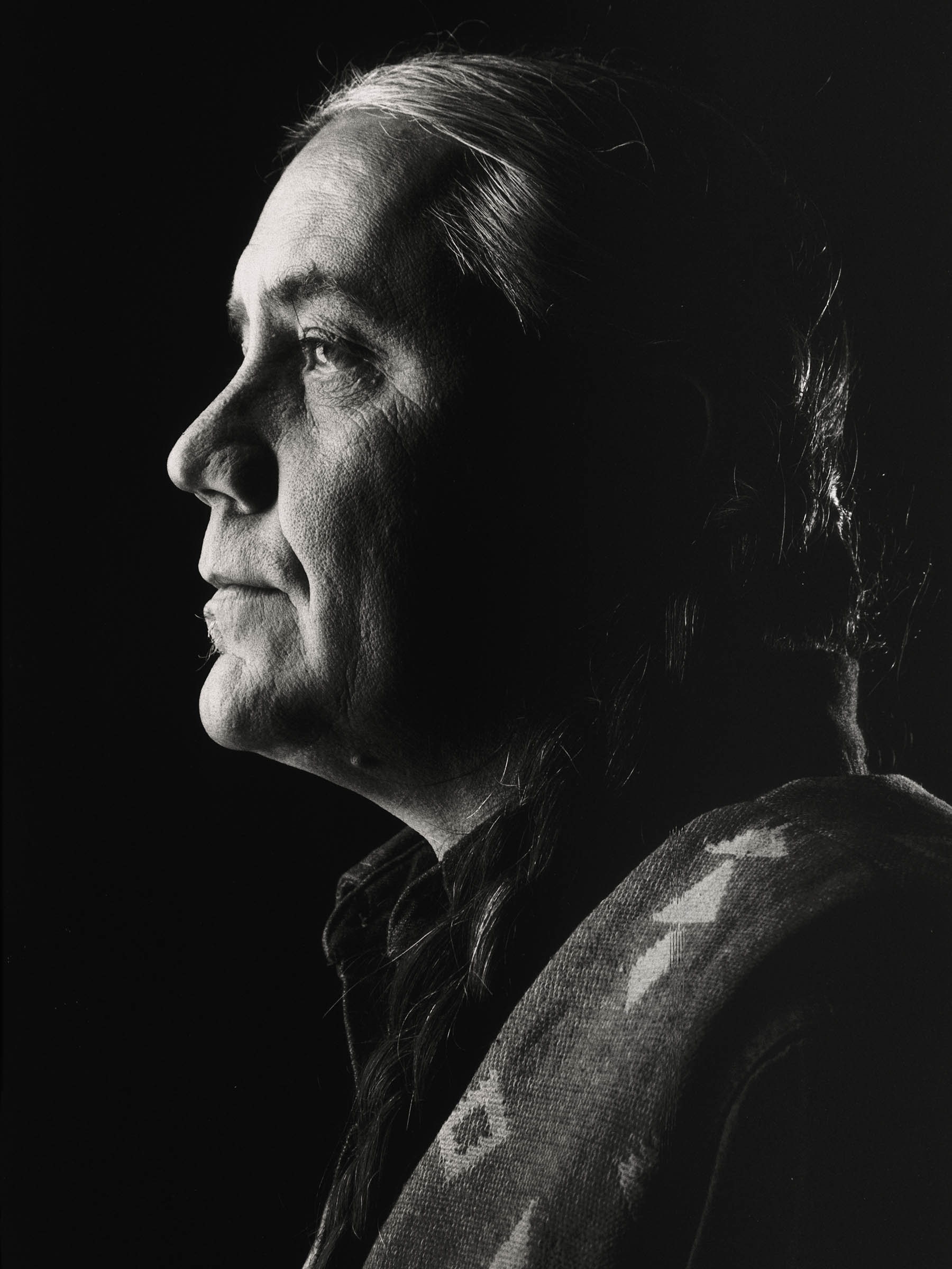 Large Format Black and White Film Portrait of a Native American Man, Tess Steinkolk NYC Portraits